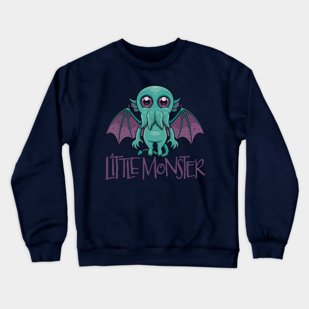 Cute Baby Cthulhu Little Monster Crewneck Sweatshirt by fizzgig